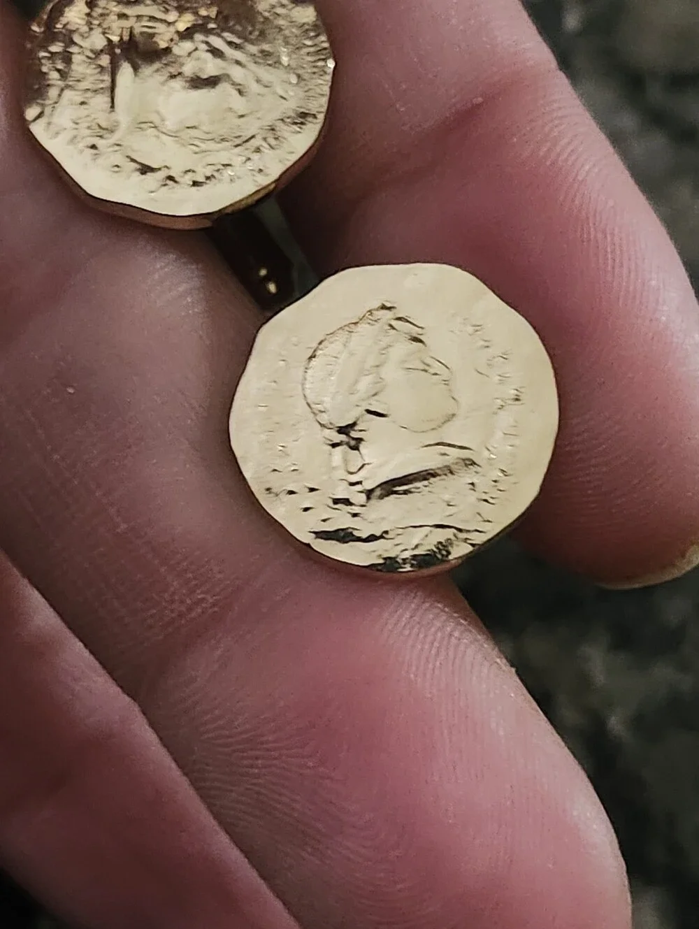 Vtg Hickok Gold Tone Coin-Style Cufflinks - Men’s Classic Accessory